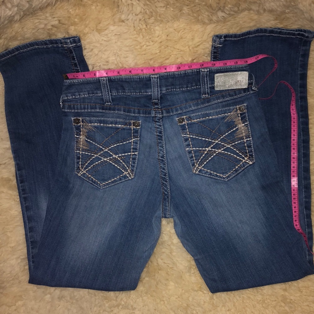 Ariat-Turquoise Distressed BootCut Jeans